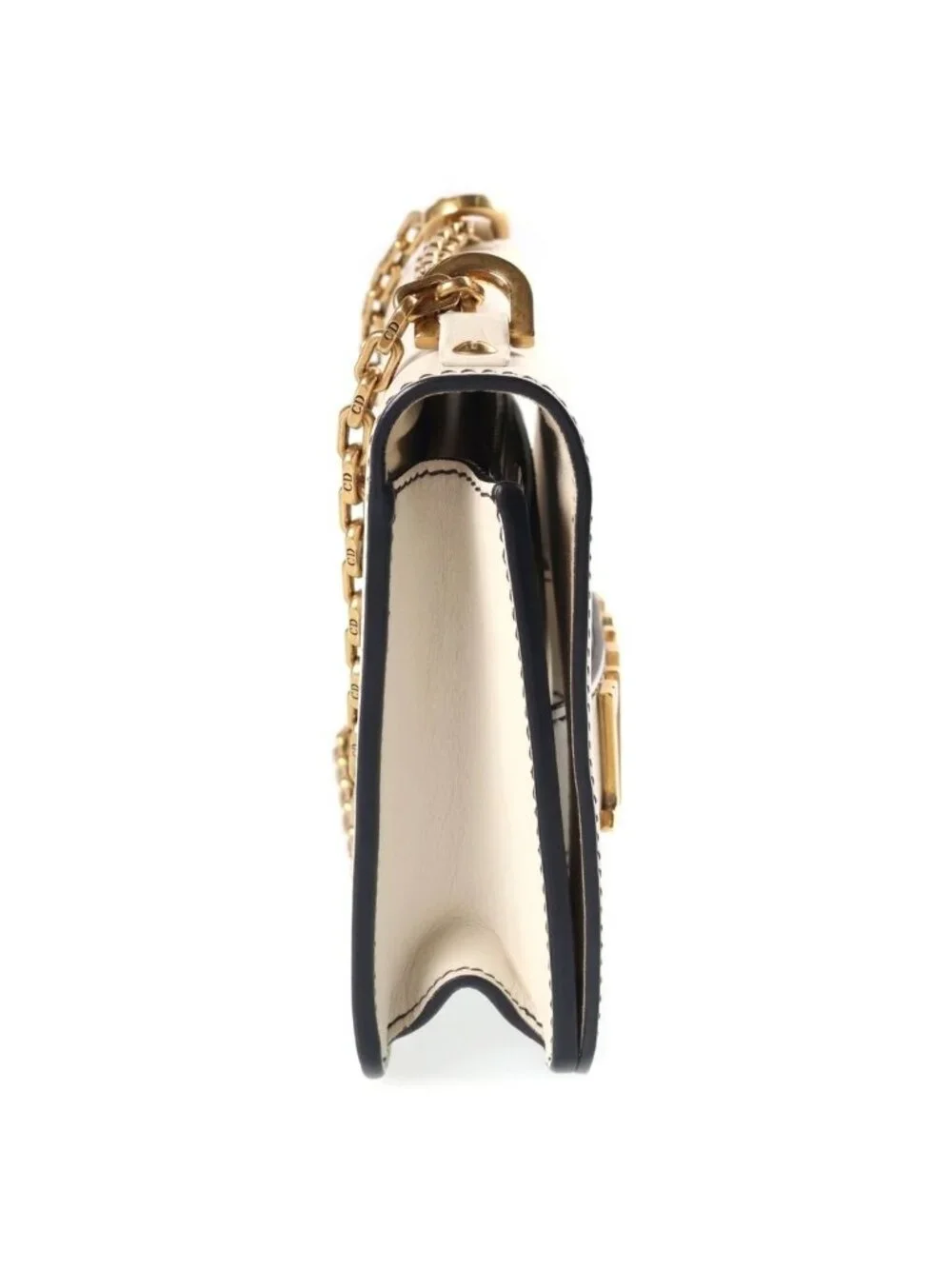 Dior J'Adior Chain Flap Shoulder Bag Ivory Leather Gold